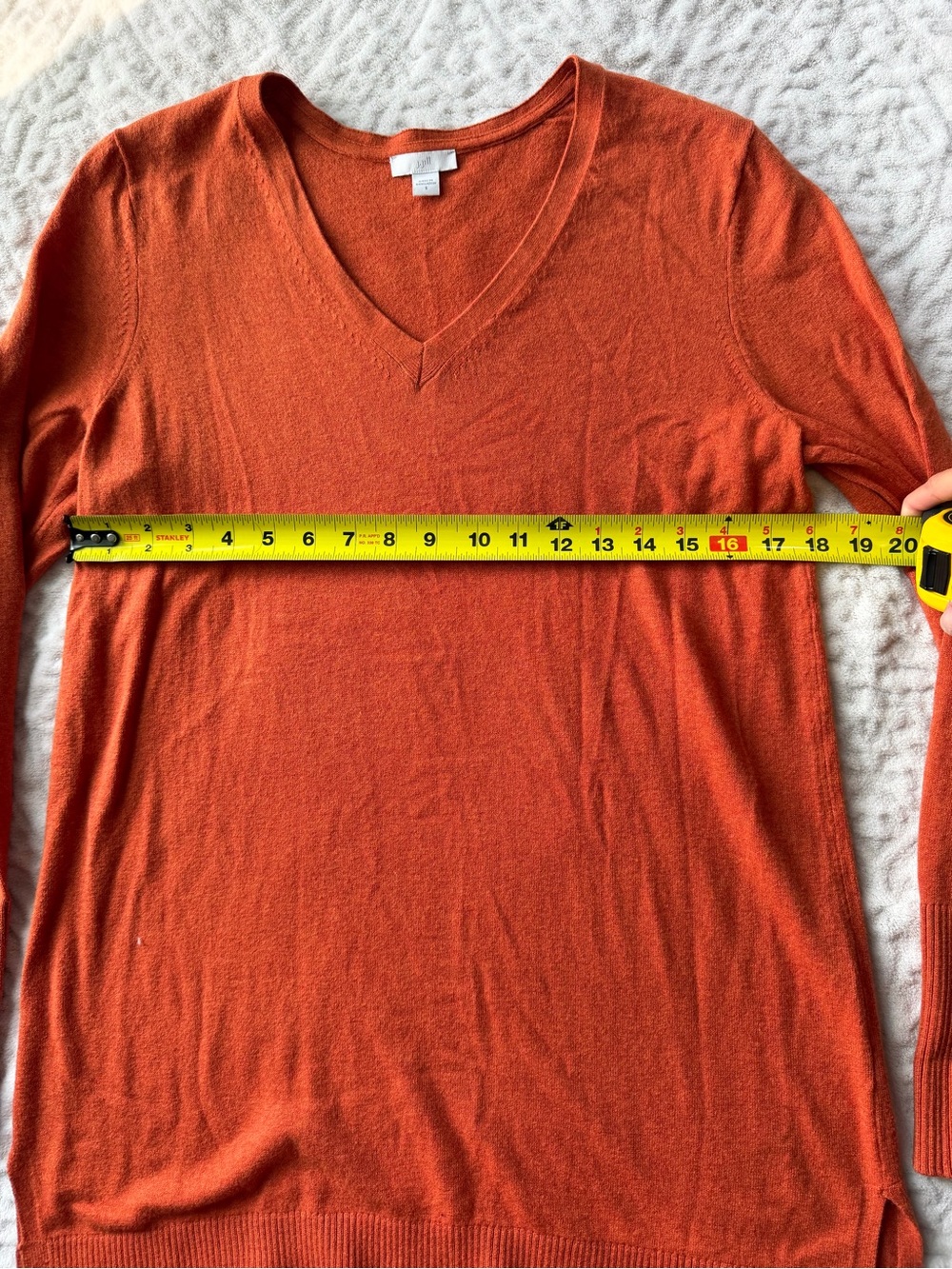 J.Jill Burnt Orange V-Neck Lightweight Knit Sweater Women’s Small Long Sleeve - Picture 6 of 8